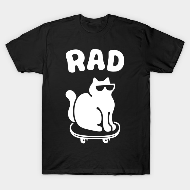 RAD CAT ON A SKATEBOARD T-Shirt by obinsun